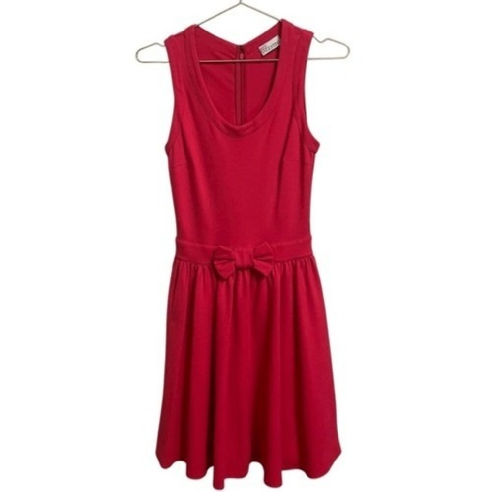 RED Valentino Red Sleeveless Bow Waist Fit & Flare Mini Dress Tulle Underskirt